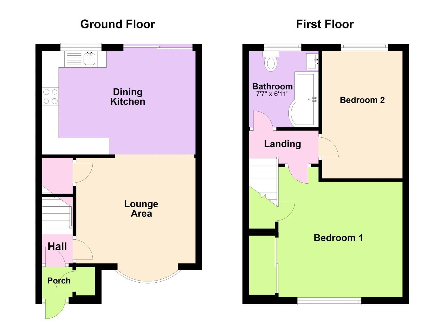 2 bed house for sale in Collins Close - Property Floorplan