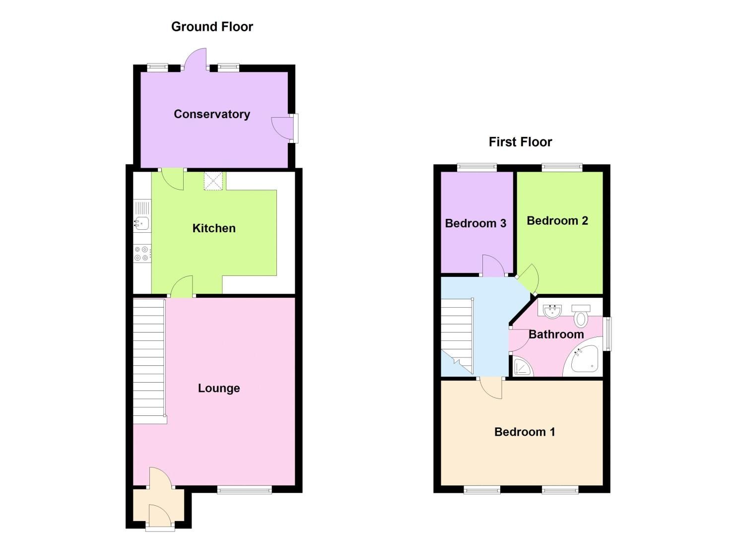 3 bed house for sale in Crocketts Lane - Property Floorplan