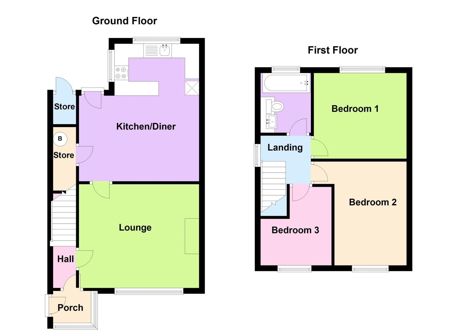 3 bed house for sale in Mill Hill - Property Floorplan