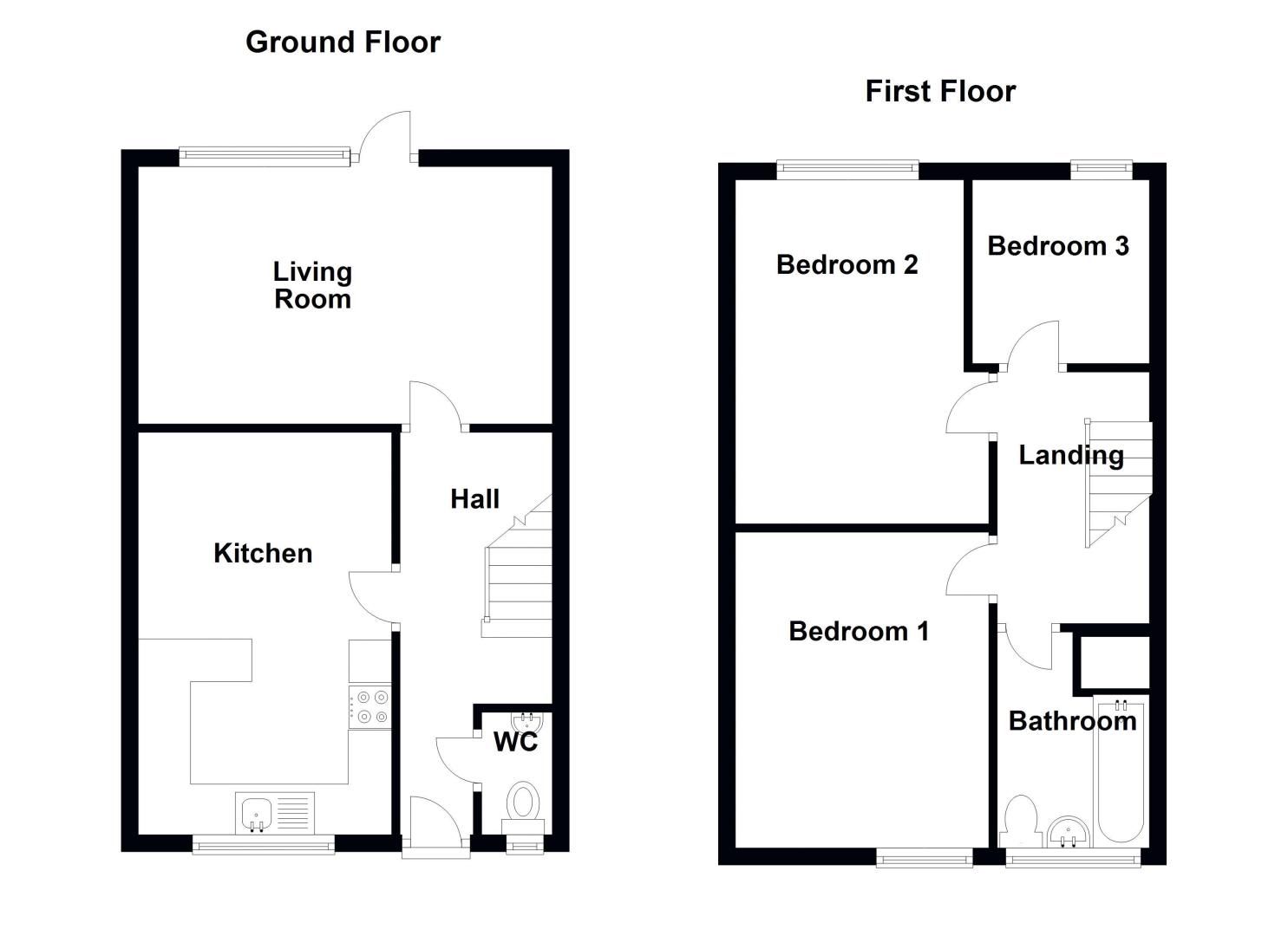 3 bed house for sale in Highfield Lane - Property Floorplan