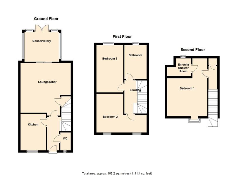 3 bed house for sale in Princes Way - Property Floorplan