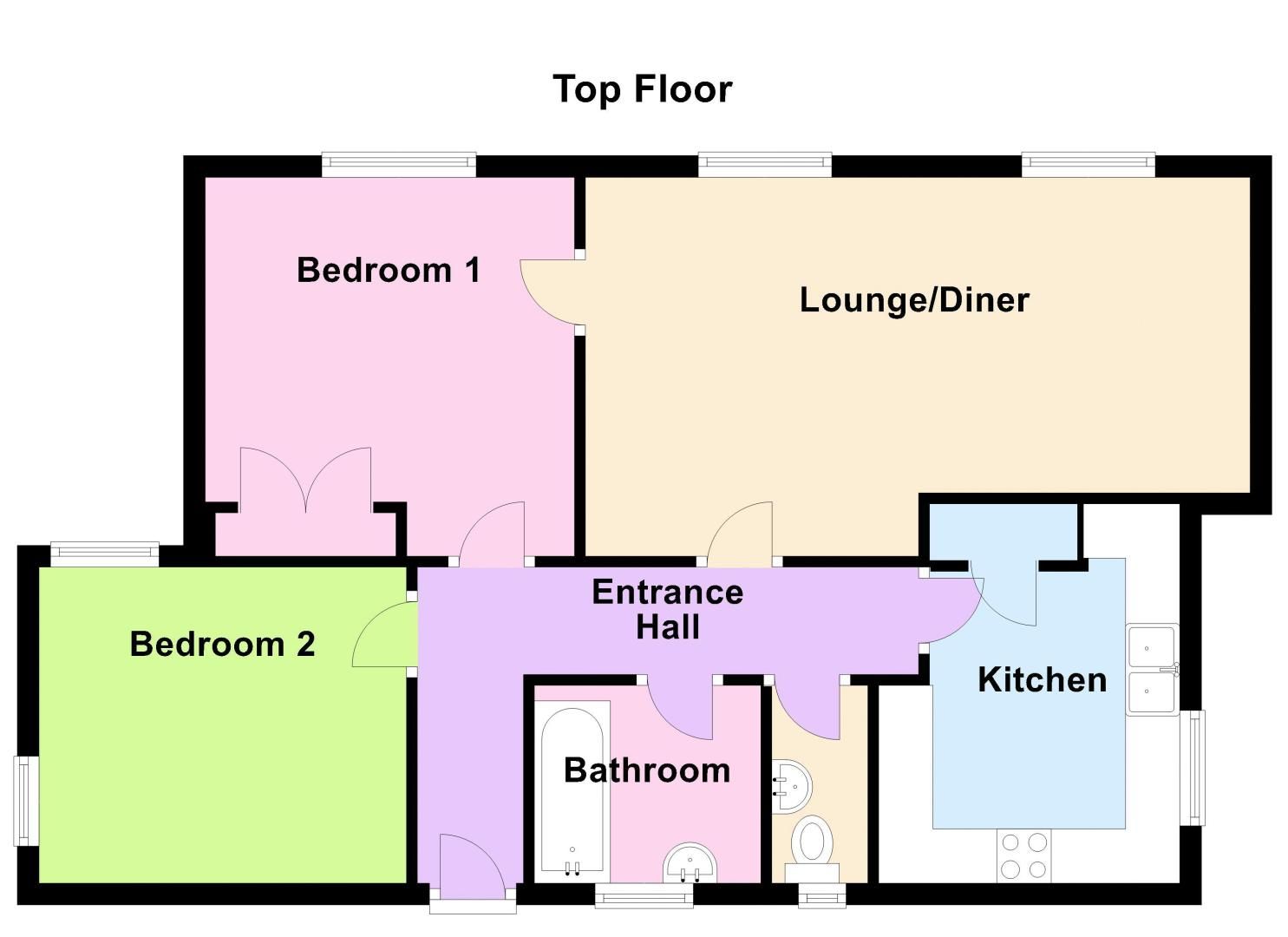 2 bed flat to rent in 46 St. Peters Road - Property Floorplan