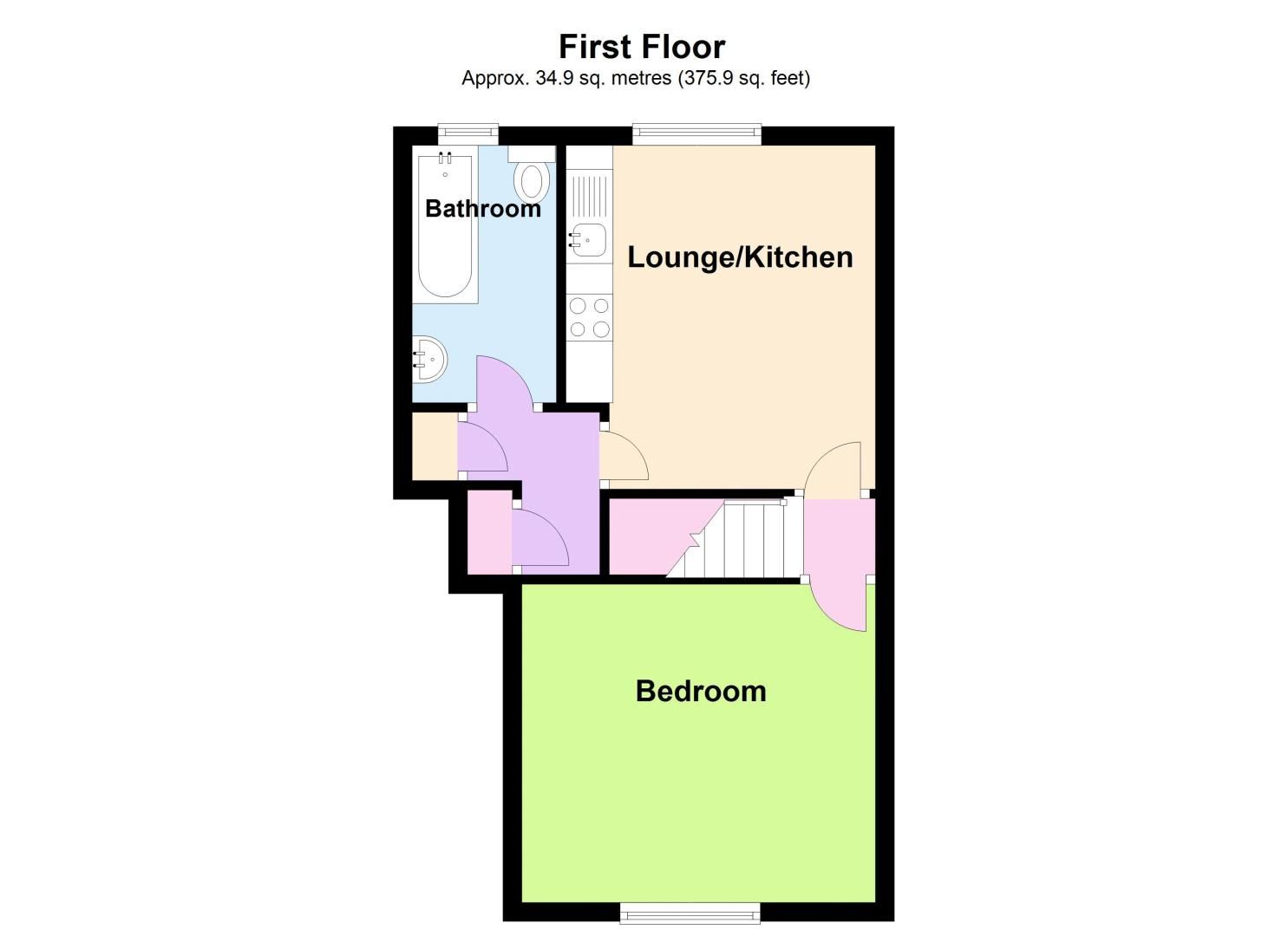 1 bed flat to rent in Barker Street - Property Floorplan