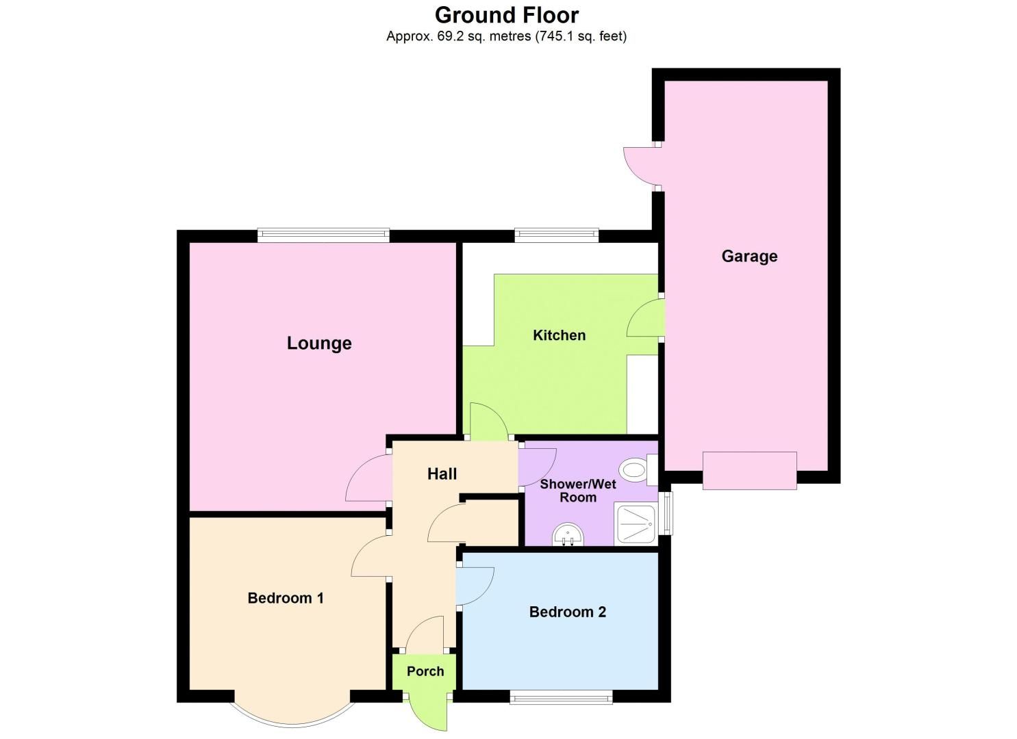 2 bed bungalow for sale in Apsley Close - Property Floorplan