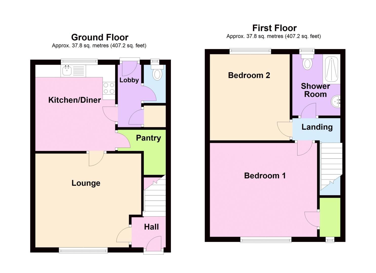 2 bed house to rent in Highfield Crescent - Property Floorplan