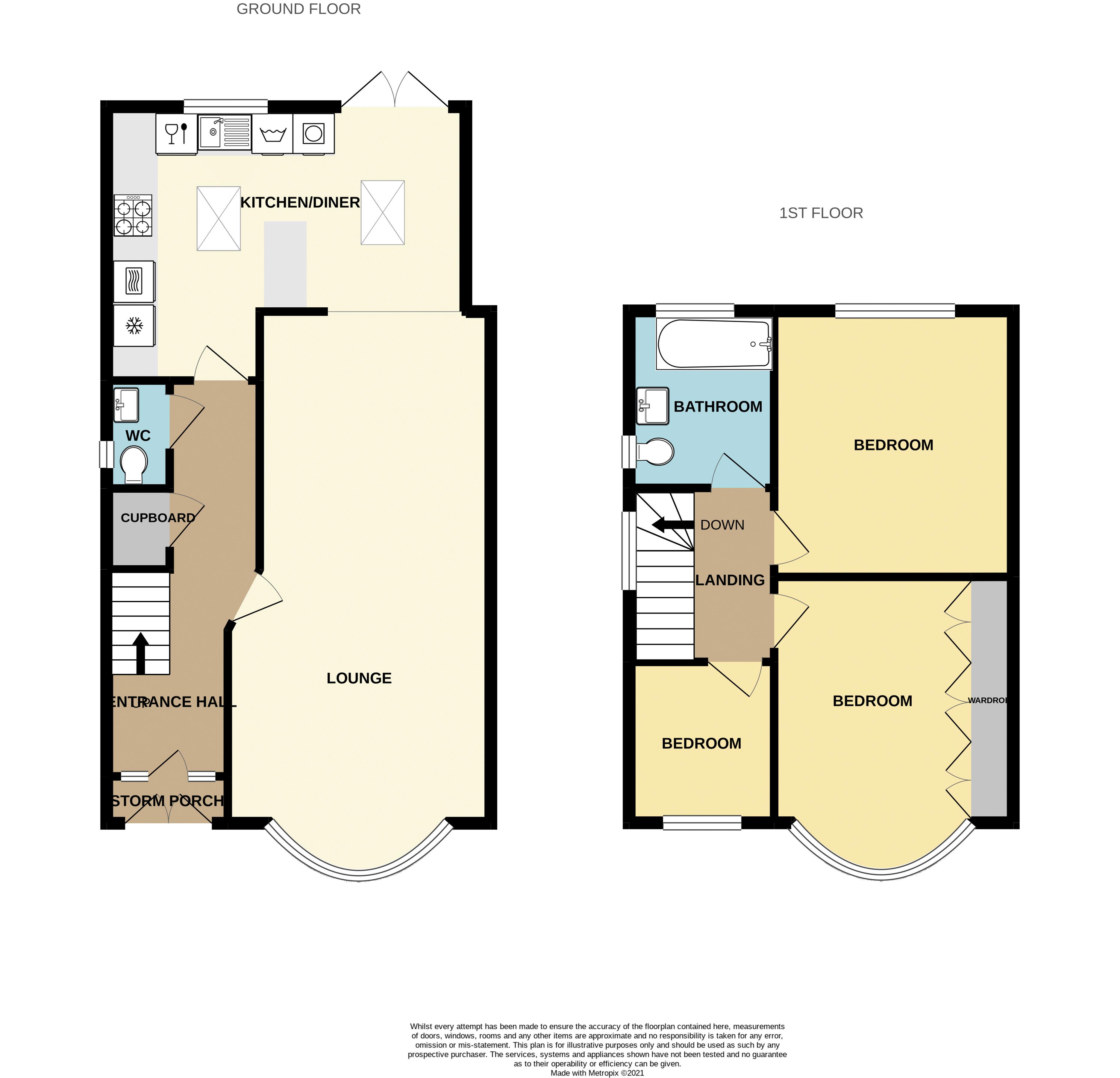 3 bed house to rent in Whitley Court Road - Property Floorplan
