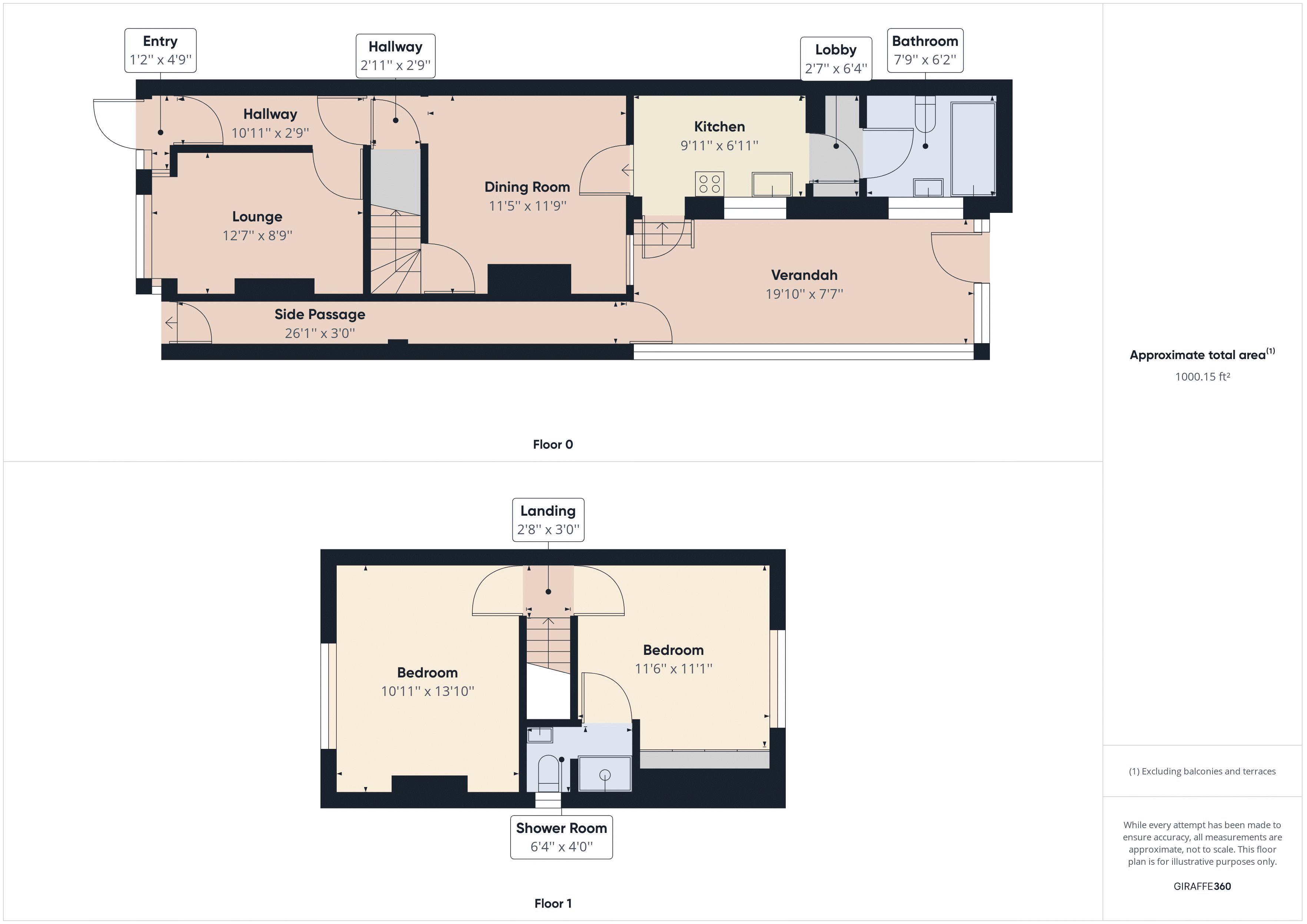 2 bed house for sale in Frederick Road - Property Floorplan