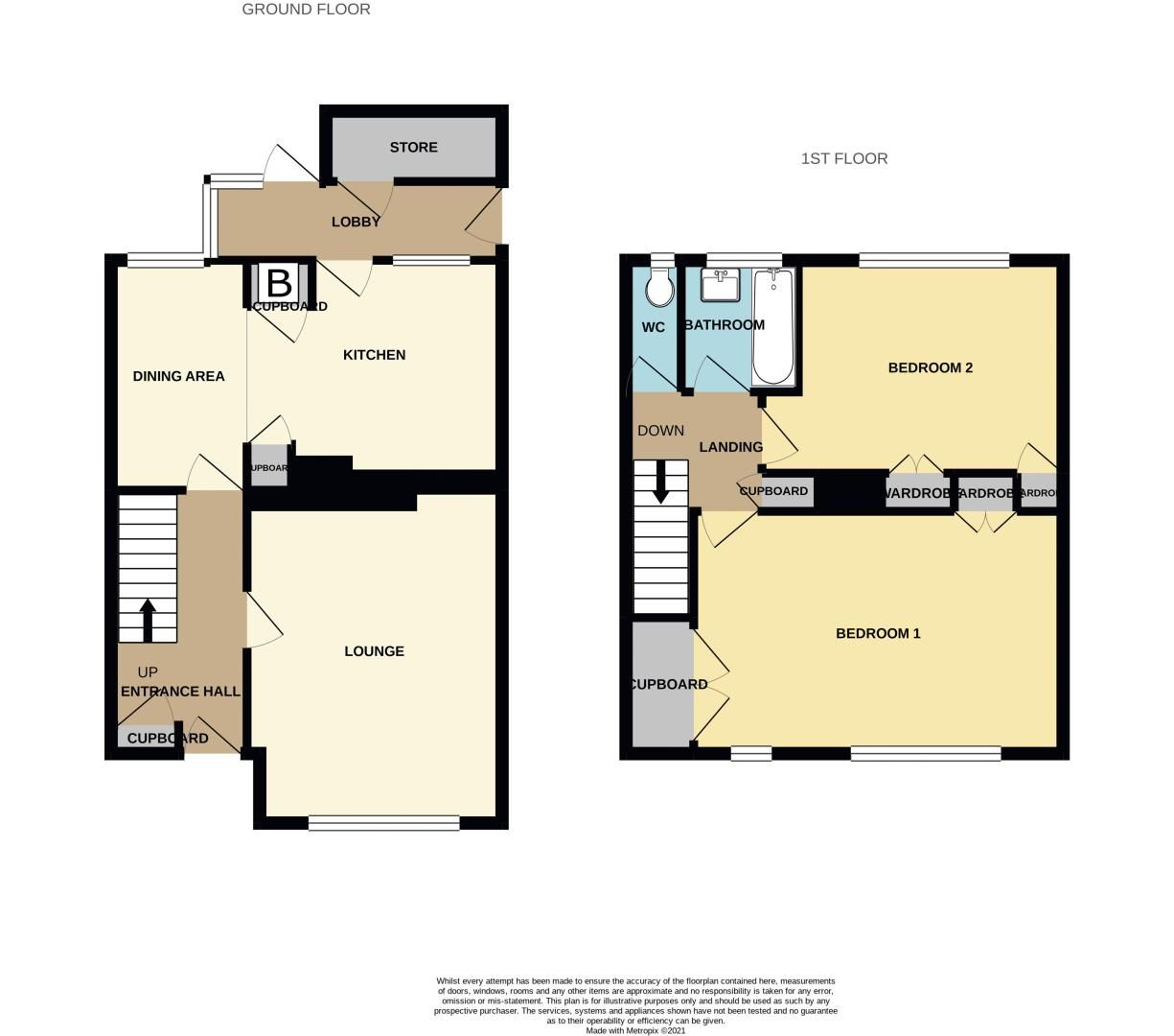 2 bed house for sale in Ridgacre Lane - Property Floorplan