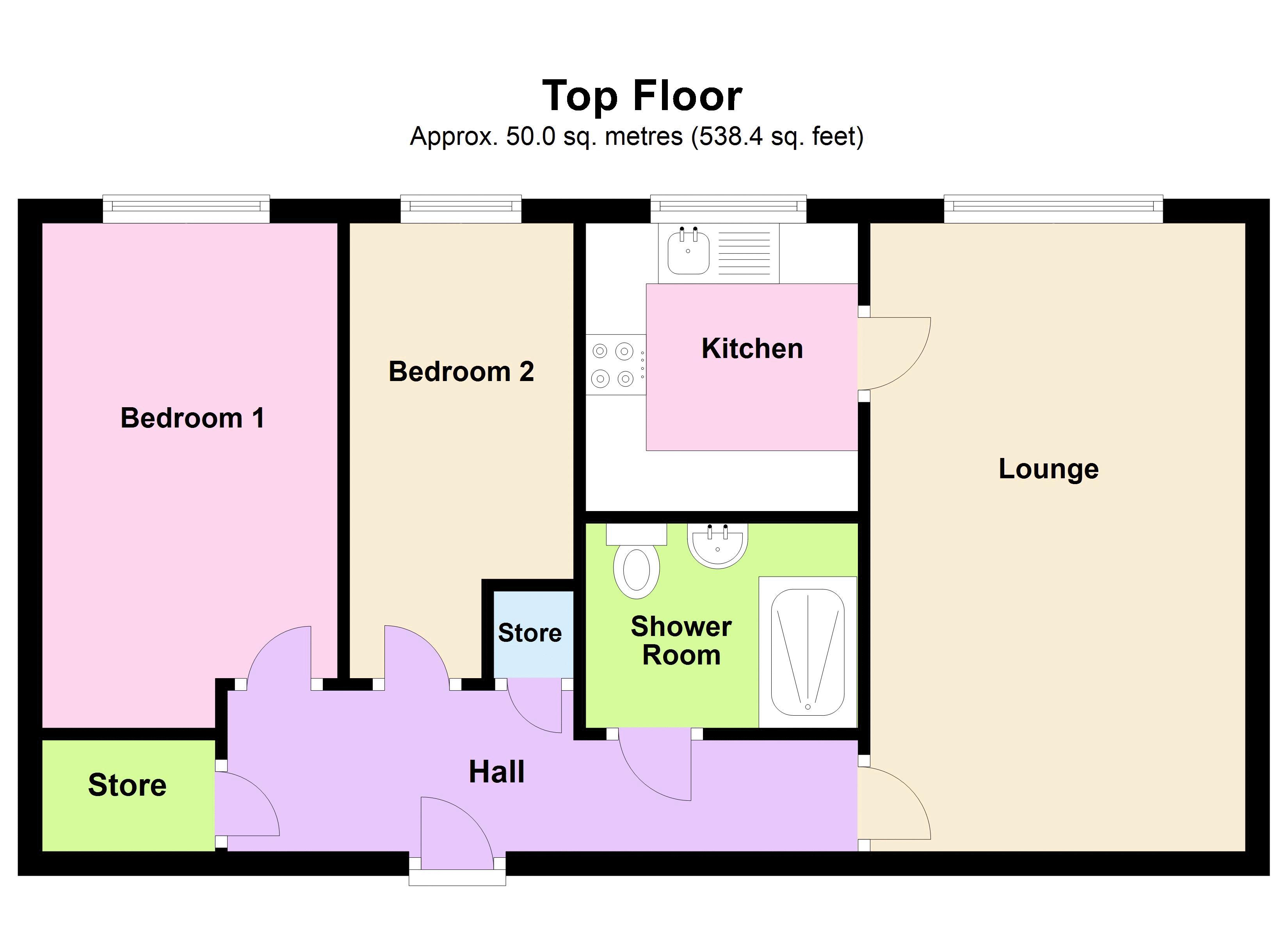 2 bed flat for sale in Sandon Road - Property Floorplan