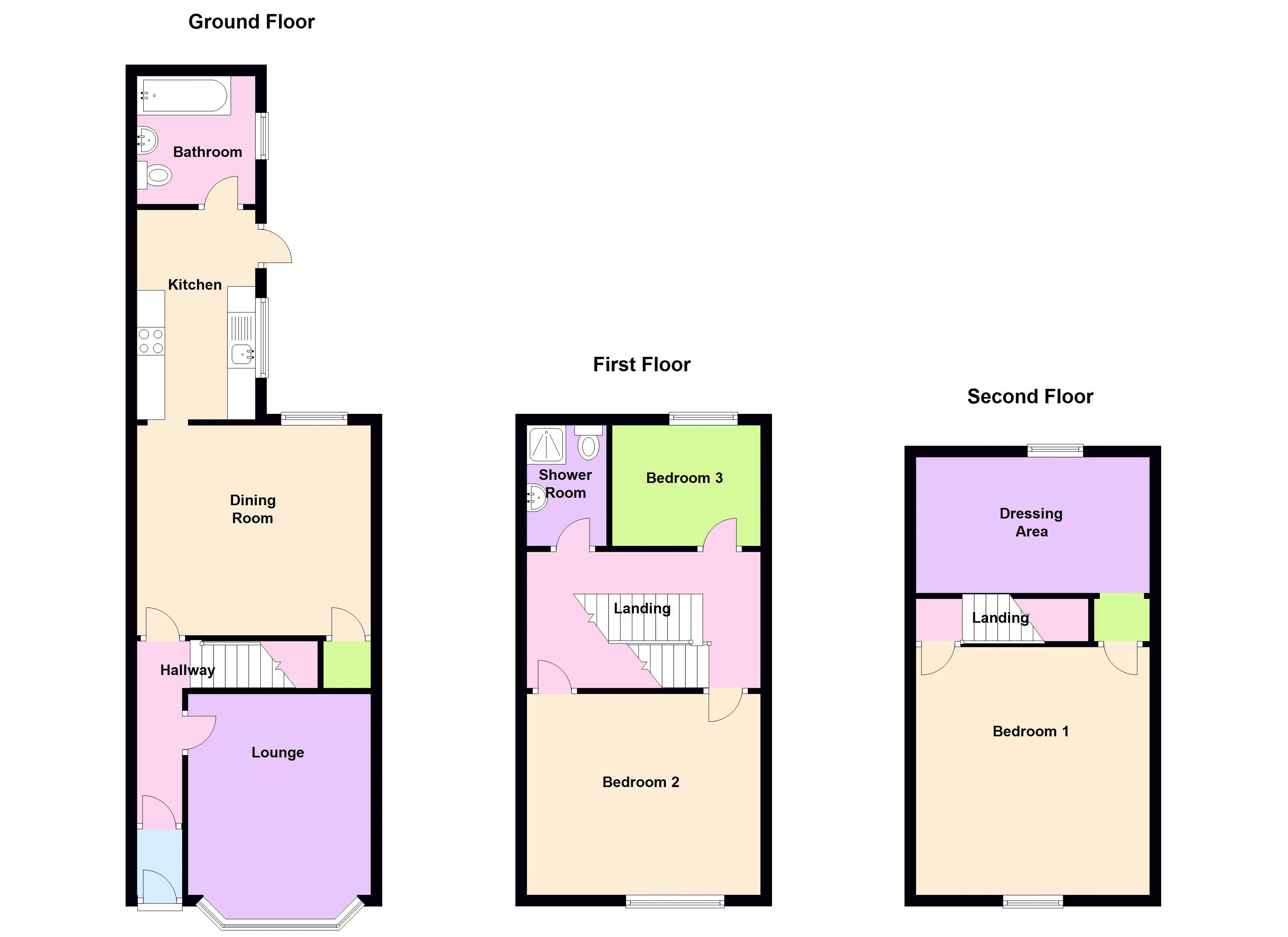 3 bed house for sale in Lightwoods Road - Property Floorplan