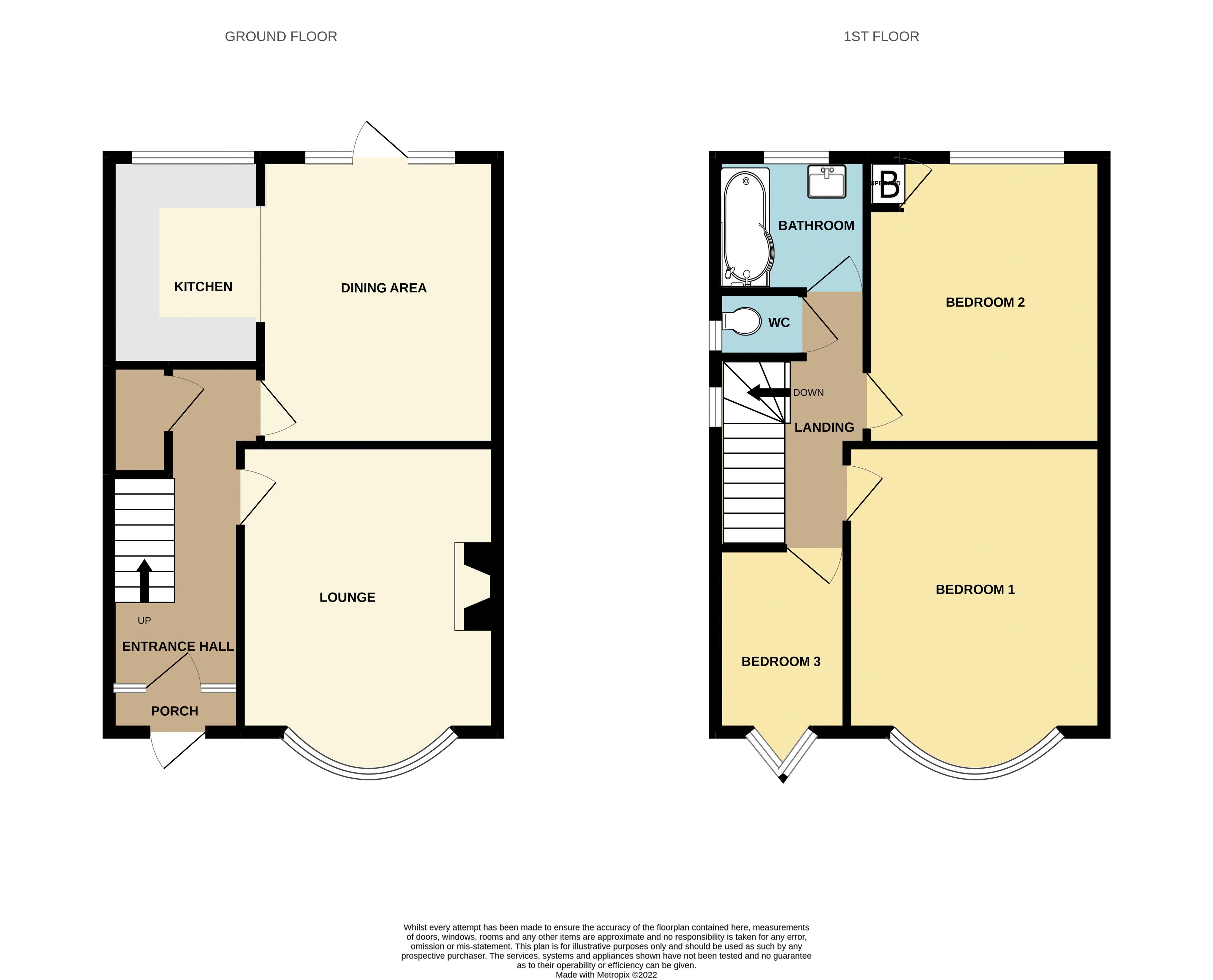3 bed house for sale in The Lindens - Property Floorplan