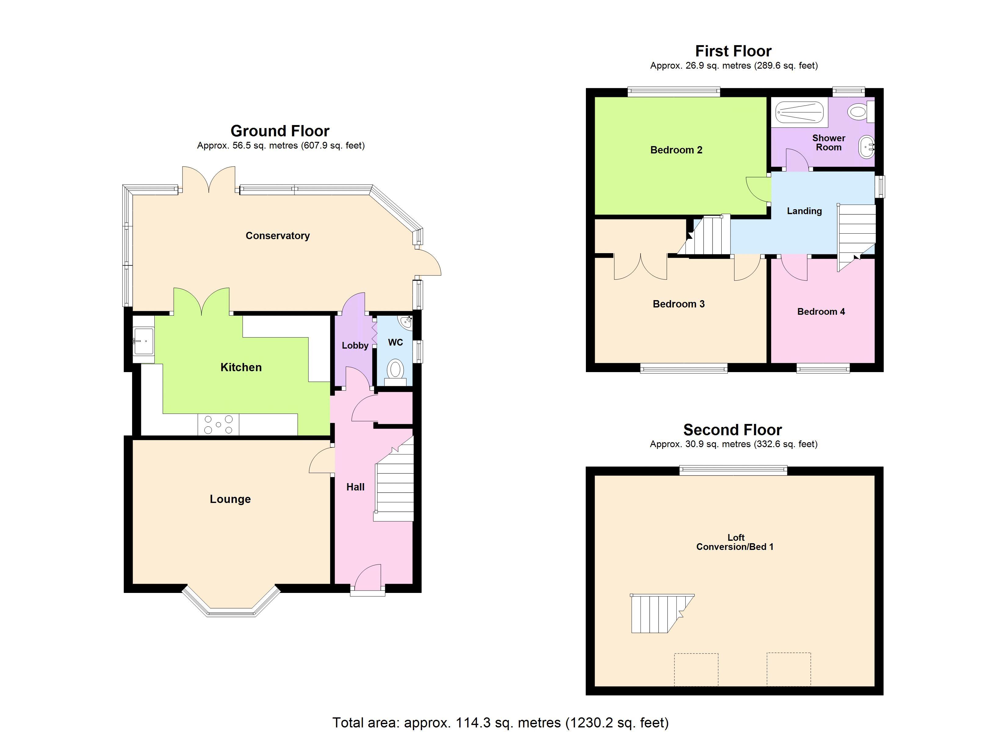 4 bed house for sale in Warley Hall Road - Property Floorplan