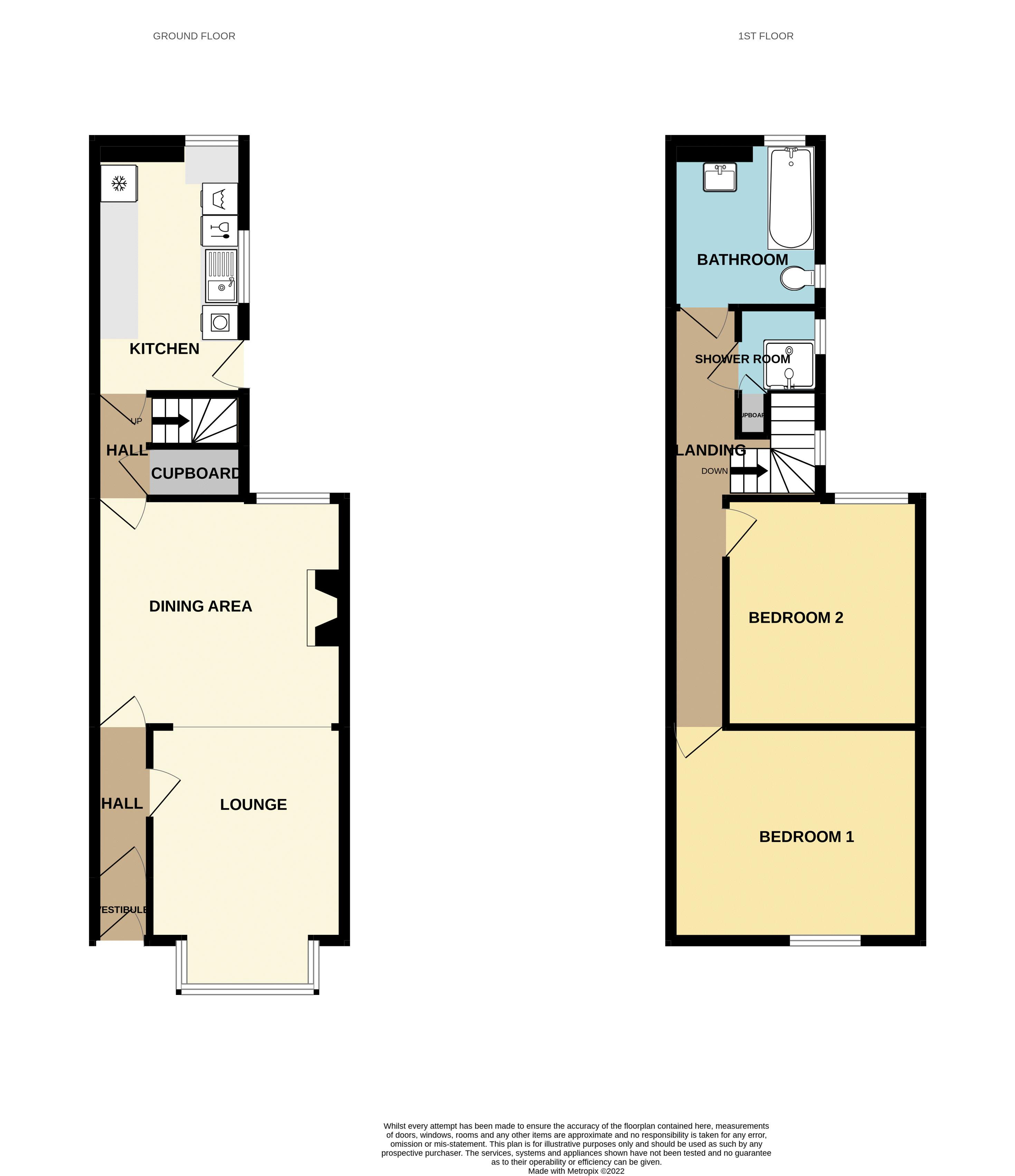2 bed house for sale in Bishopton Road - Property Floorplan