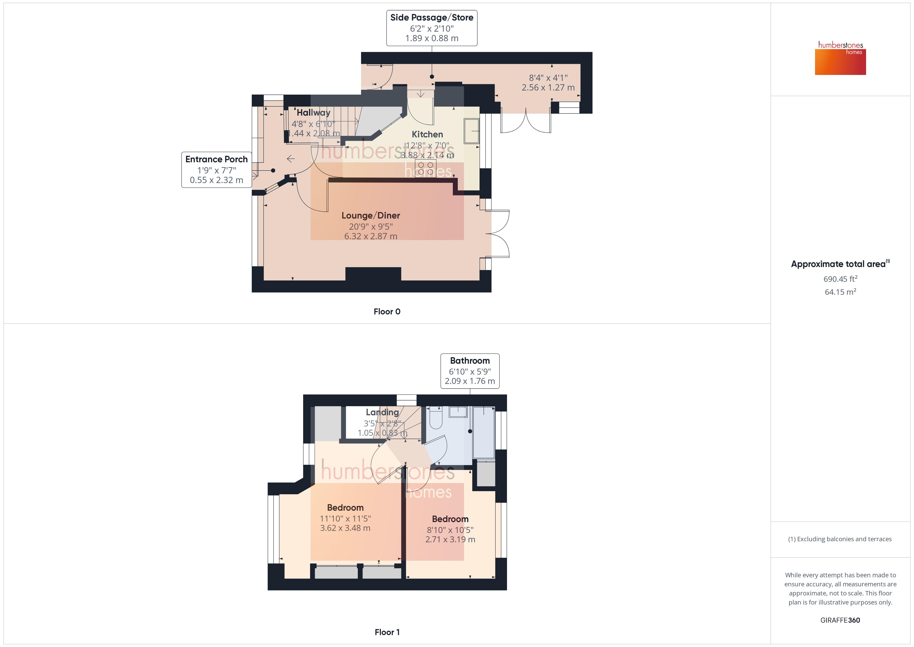 2 bed house for sale in Worlds End Lane - Property Floorplan