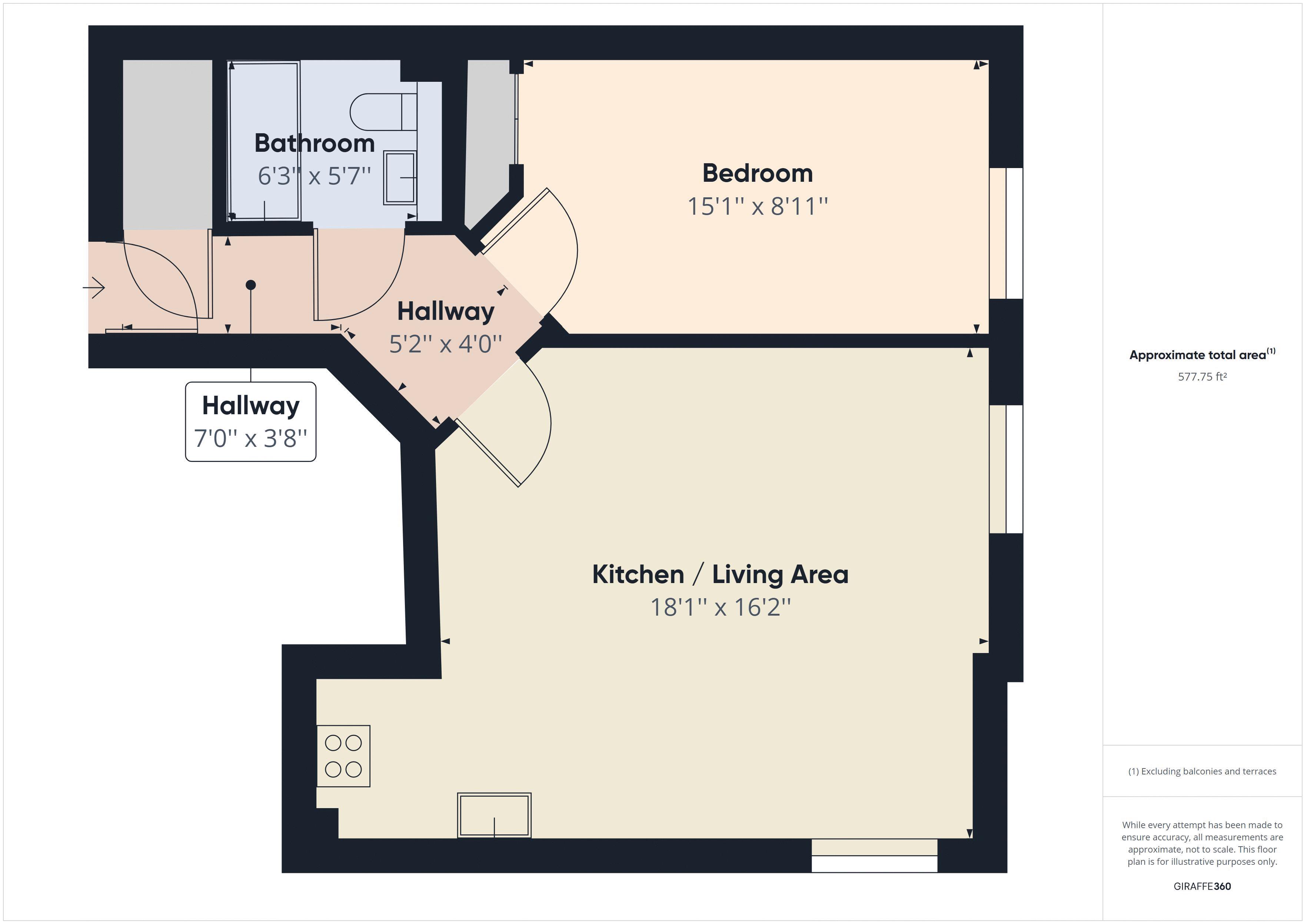 1 bed flat for sale in 26 Manor Road - Property Floorplan