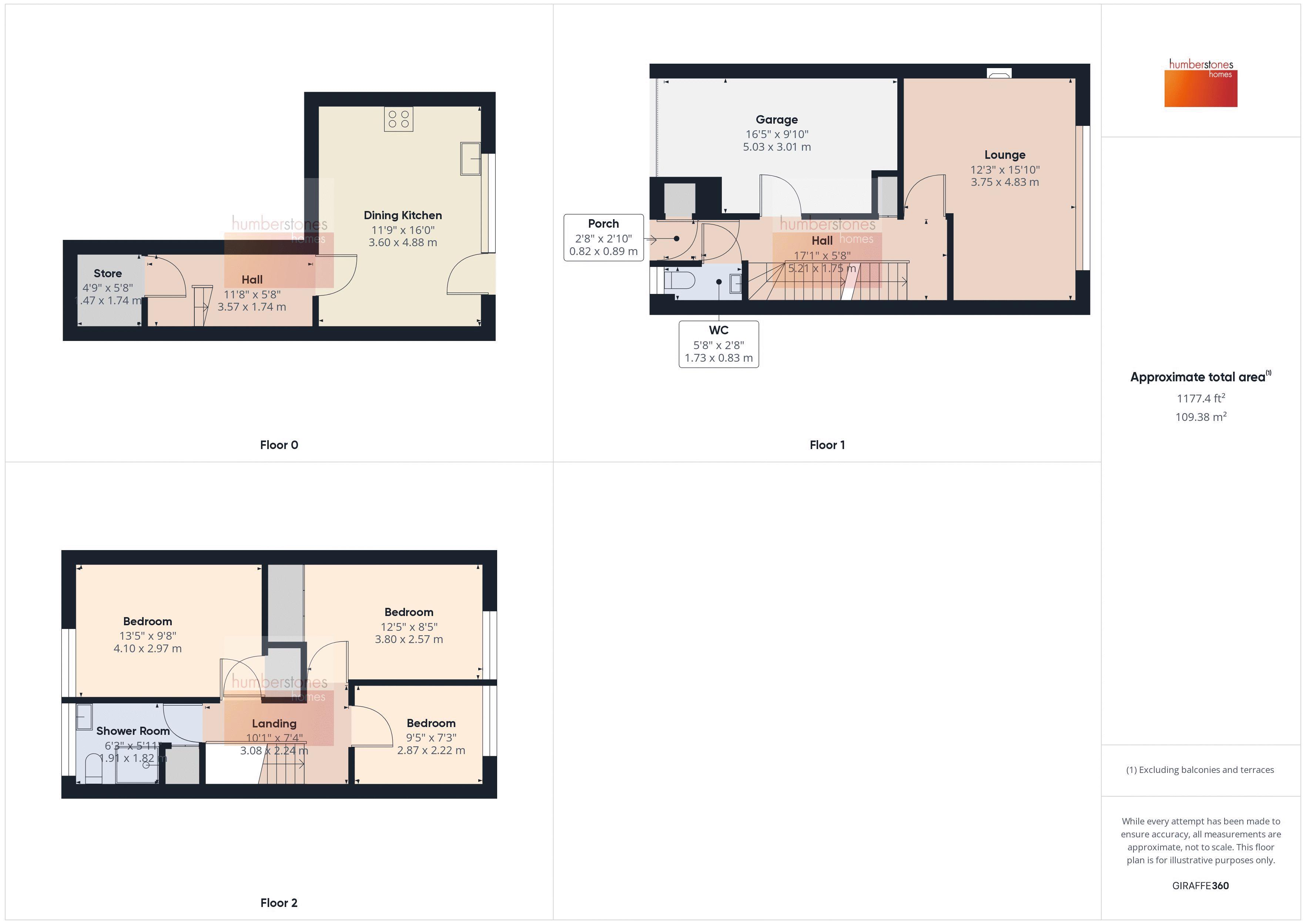 3 bed house for sale in Middle Leasow - Property Floorplan
