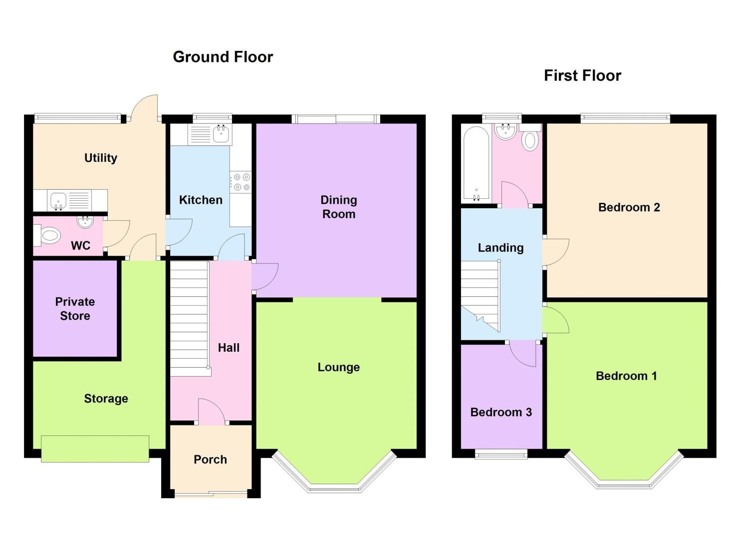 3 bed house to rent in Stoney Lane - Property Floorplan