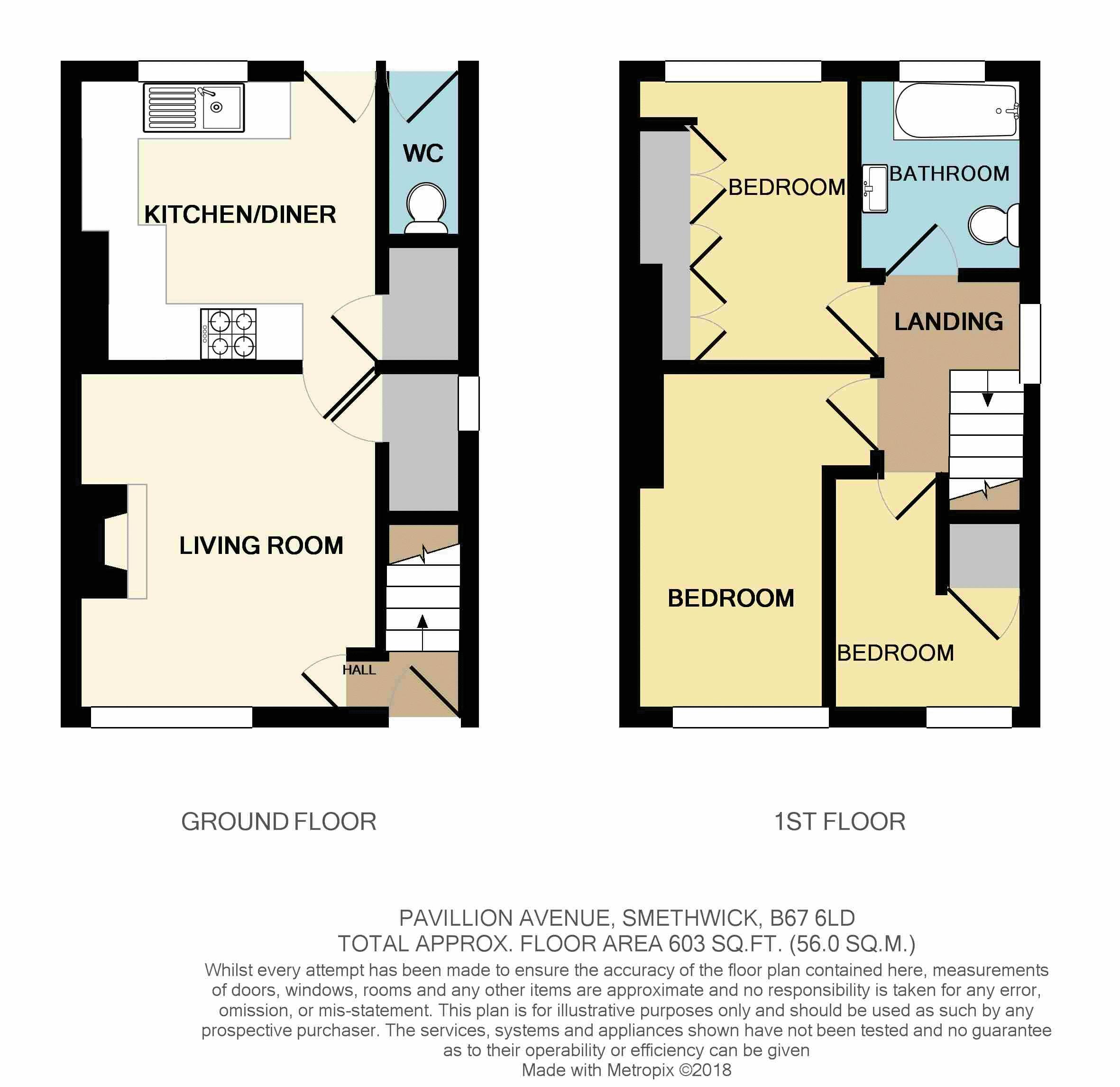 3 bed house to rent in Pavilion Avenue - Property Floorplan
