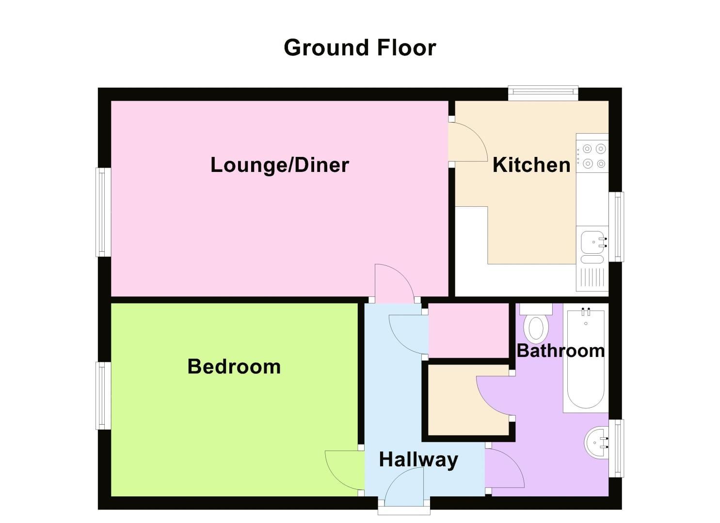 1 bed flat to rent in Leicester Close - Property Floorplan