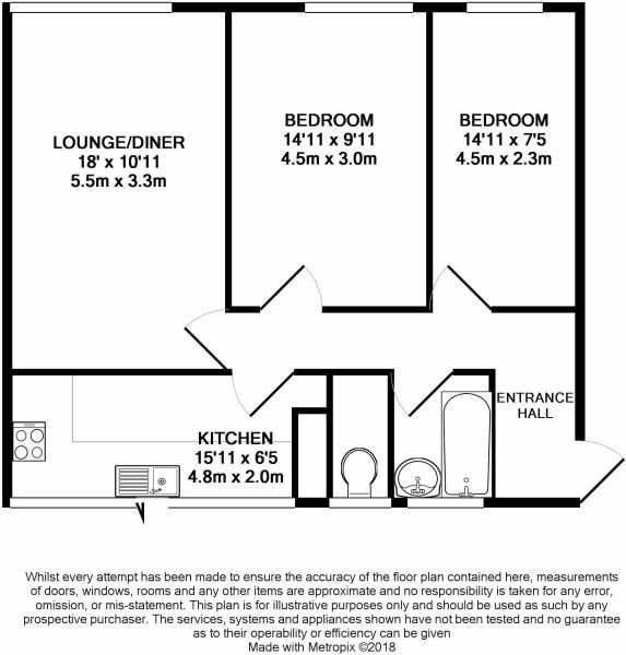 2 bed flat to rent in Monmouth Road - Property Floorplan