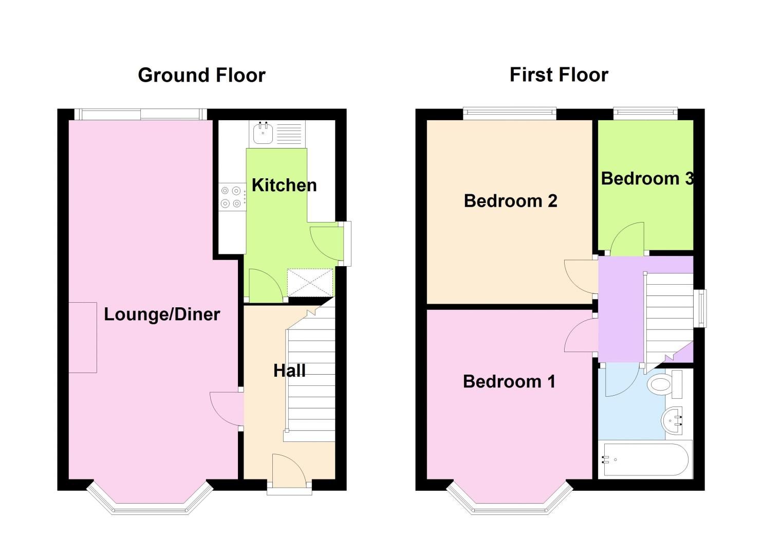 3 bed house for sale in Higgins Lane - Property Floorplan