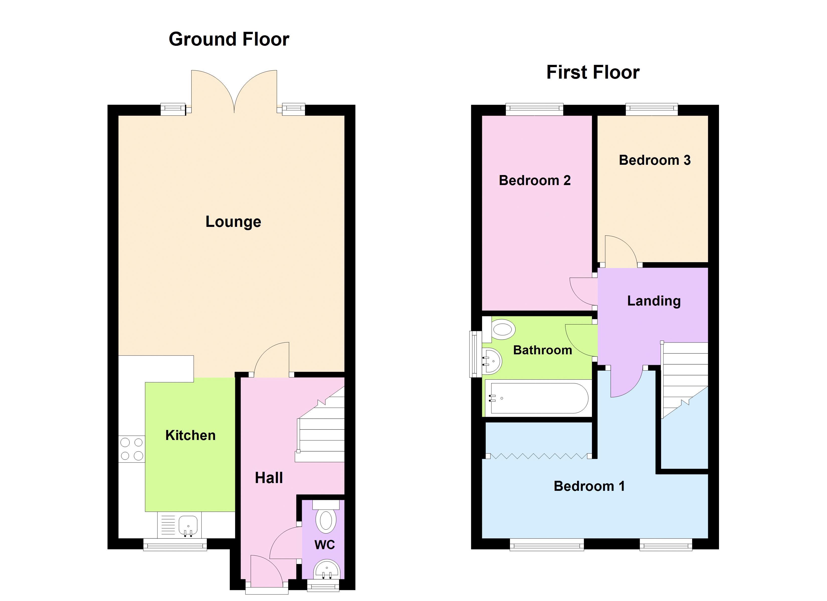 3 bed house for sale in Clay Lane - Property Floorplan