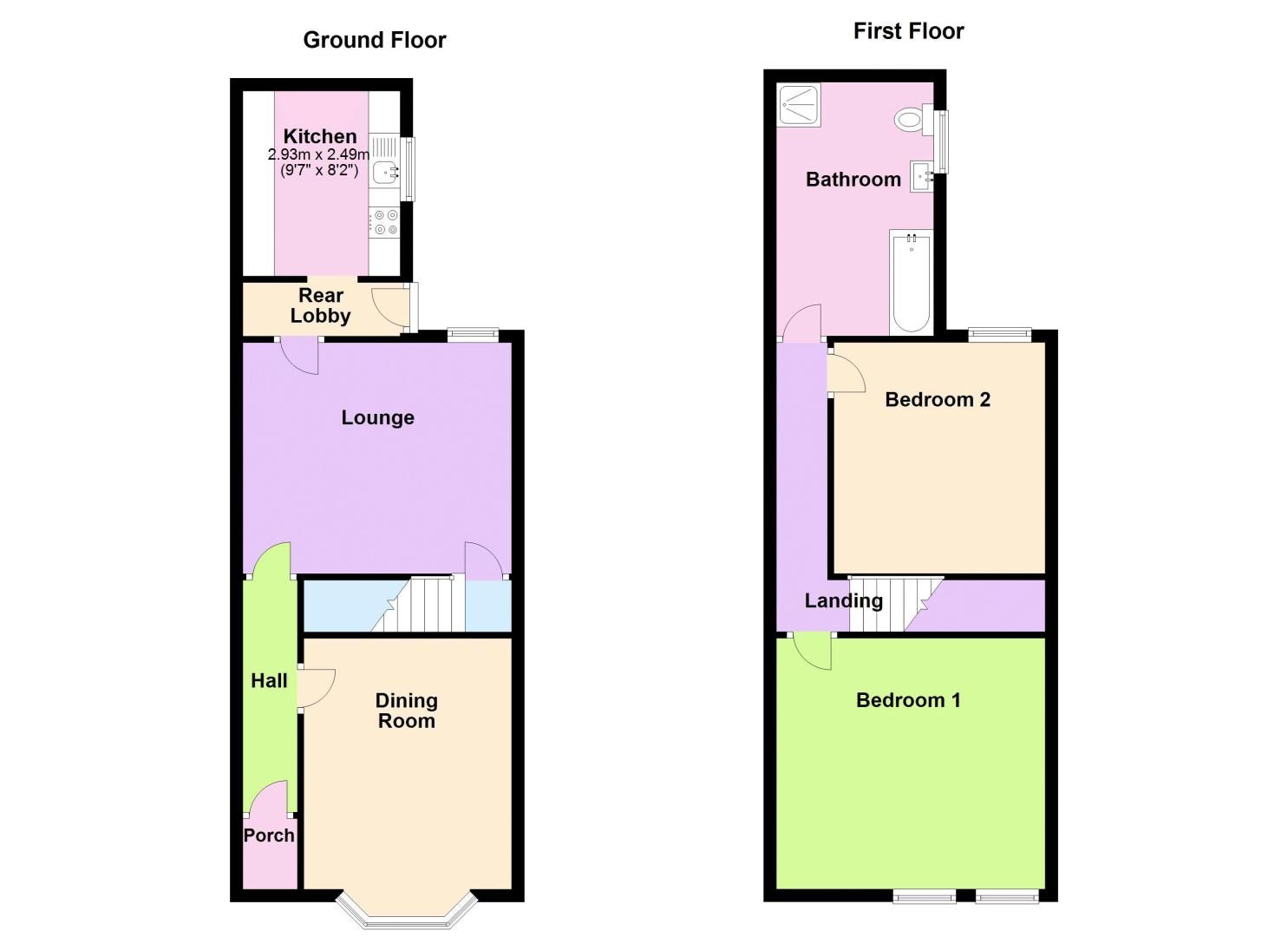 2 bed house to rent in Poplar Road - Property Floorplan
