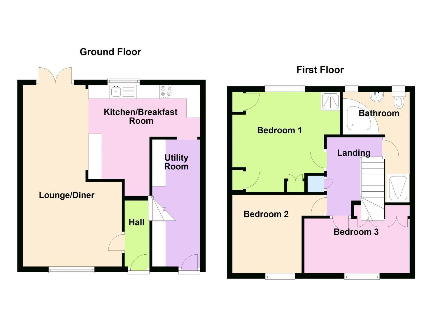 3 bed house for sale in Harvington Road - Property Floorplan
